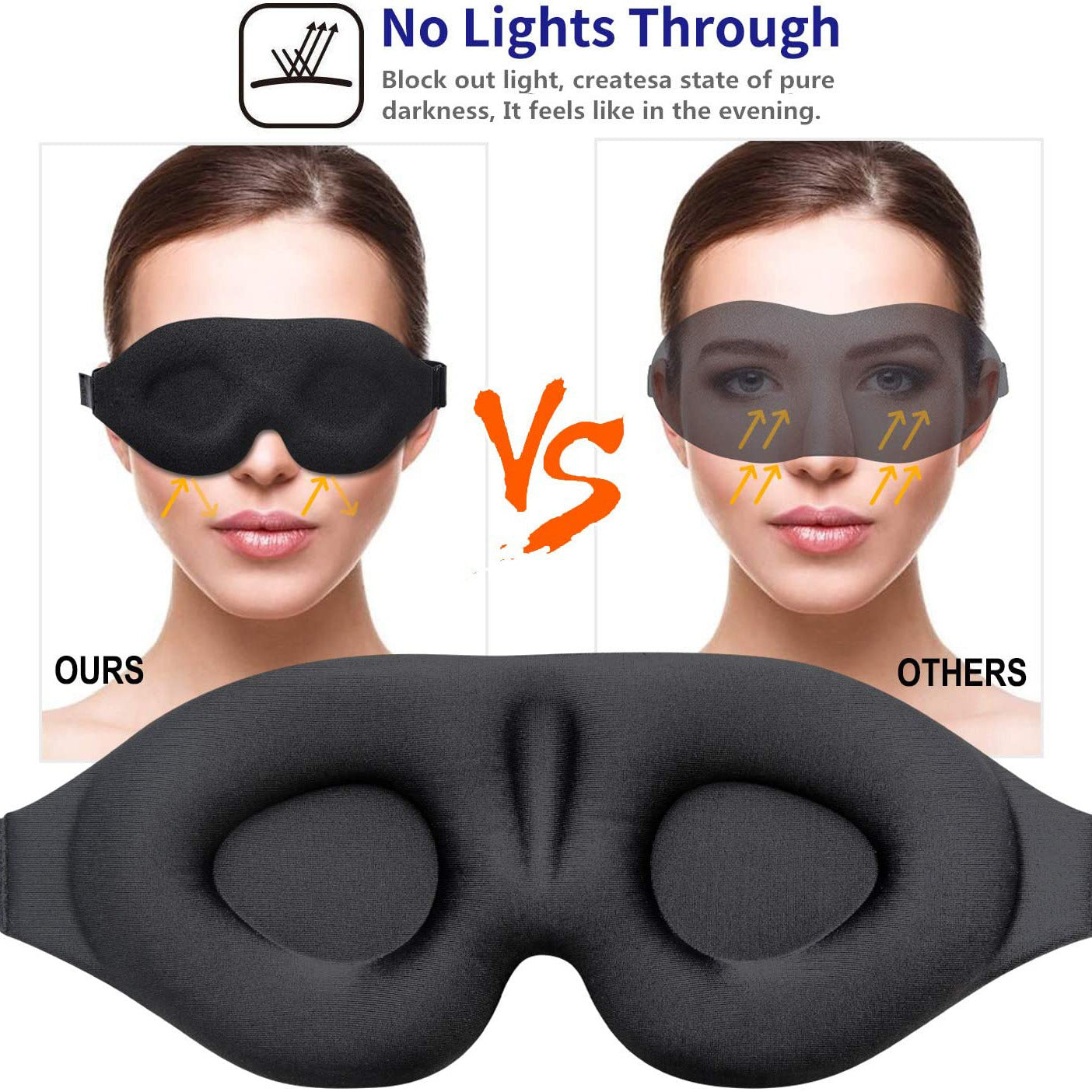 3D Contoured Cup Eye Mask Block Light & Provide Comfort for Yoga Travel Nap