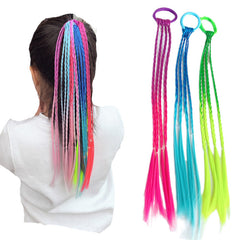 Girls Colorful Wig Ponytail Hair Band Kids Hair Accessories