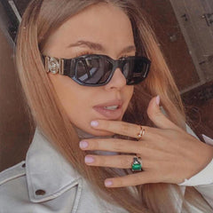 Irregular Vintage Sunglasses for Women - Stylish 90s Rectangle Shades