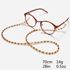 Tortoiseshell Beaded Glasses Chain Acrylic Eyeglasses Retainer