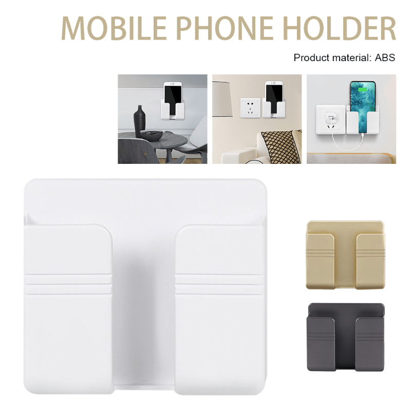Wall Mount Phone Plug Holder TV Remote Storage Box