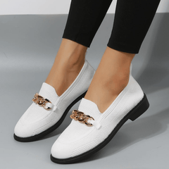 Women's Chain Decor Loafers Breathable Mesh Slip On Flat Shoes
