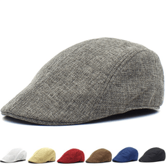 Summer Newsboy Hat Grid Flat Cap Casual Beret