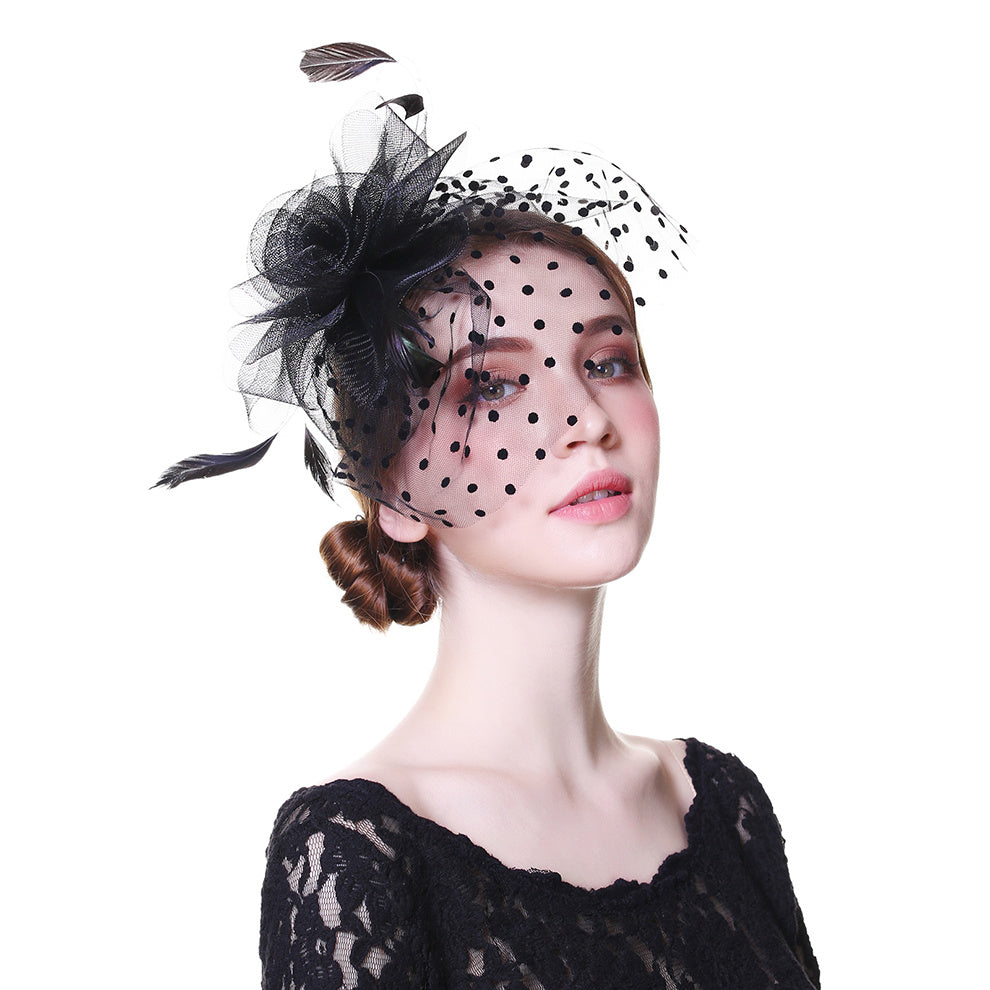 Women's Fascinators Hair Clip Feather Headwear for Wedding Party