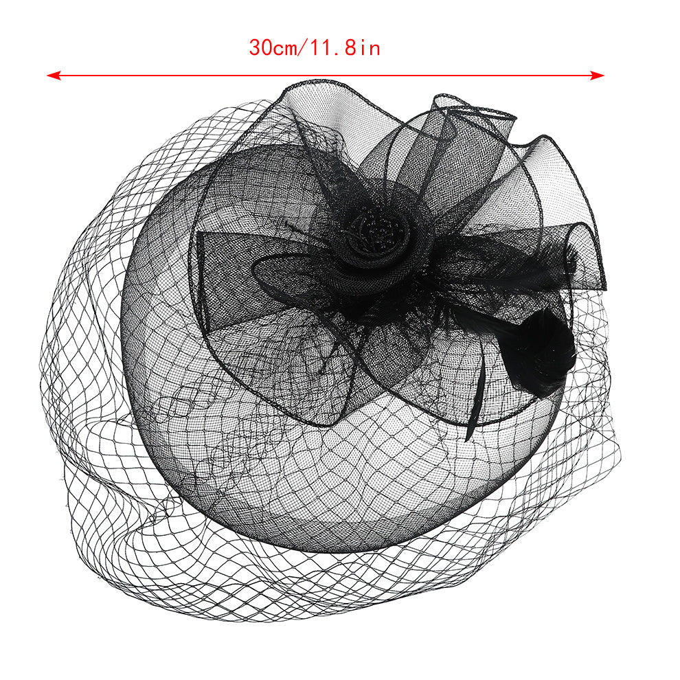 Feathers Hair Clip Fascinators Mesh Ribbons Headwear Wedding Party Accessories