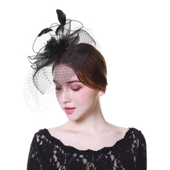 Feathers Hair Clip Fascinators Mesh Ribbons Headwear Wedding Party Accessories