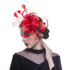 Vintage Feather Hair Clip Fascinator For Wedding Cocktail