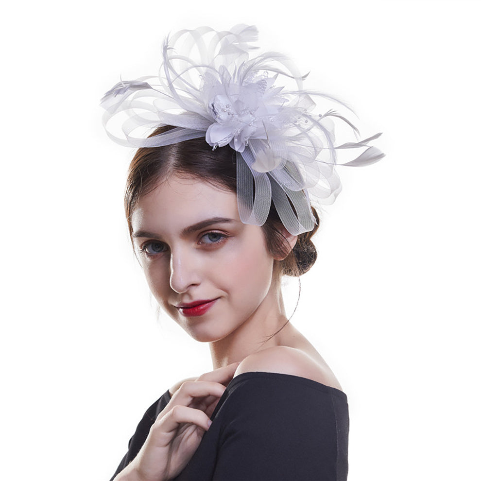 Vintage Feather Hair Clip Fascinator For Wedding Cocktail