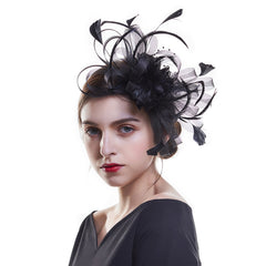 Vintage Feather Hair Clip Fascinator For Wedding Cocktail