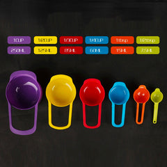 Set Of 6 Measuring Cups And Spoons Space Saving Stackable
