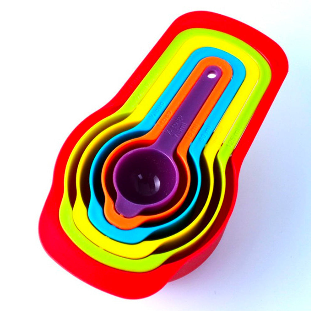 Set Of 6 Measuring Cups And Spoons Space Saving Stackable