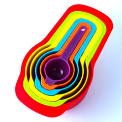 Set Of 6 Measuring Cups And Spoons Space Saving Stackable