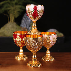30ml Retro Wine Goblet with Carving Pattern - Outdoor Party Camping
