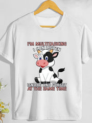 Cow Print Short-Sleeve T-Shirt for Women