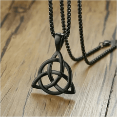 Metal Celtic Knot Pendant Chain Necklace Men Classic Punk Amulet Jewelry