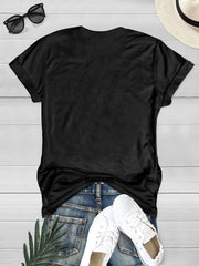 Player & Football Love Letter Print Crew Neck Casual Loose Short Sleeve T-shirt
