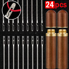 24pcs Big Hole Sewing Needles Stainless Steel Needles