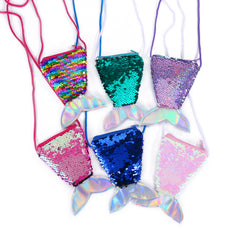 Girls Fish Tail Sequin Coin Purse Mini Shoulder Bag for Party