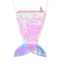 Girls Fish Tail Sequin Coin Purse Mini Shoulder Bag for Party