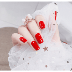 Glossy Acrylic False Nails Medium Square Full Cover Press On Nails