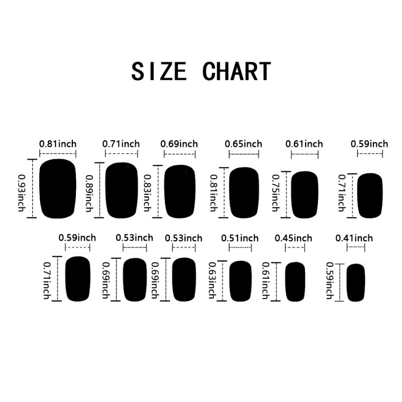 Glossy Acrylic False Nails Medium Square Full Cover Press On Nails