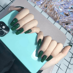 Glossy Acrylic False Nails Medium Square Full Cover Press On Nails