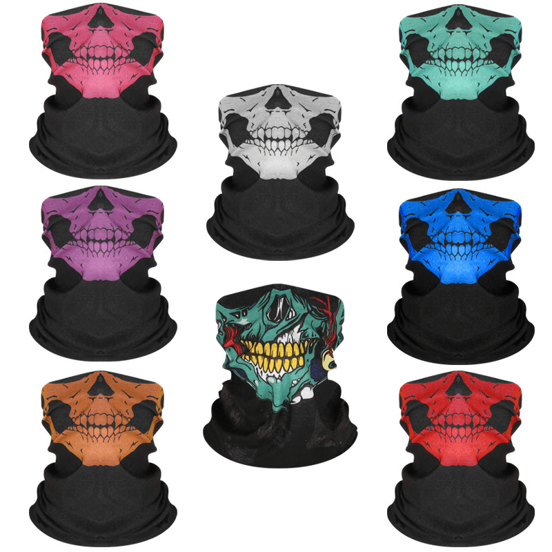 Skull Head Neck Seamless Face Mask Men's Anti Cold Bandana