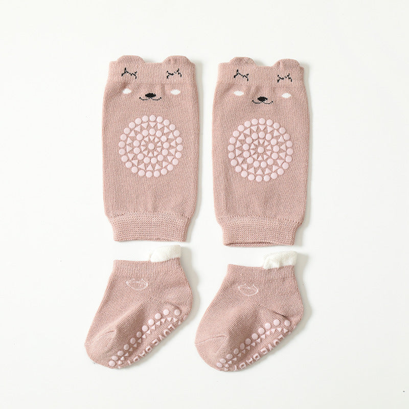 Baby Cartoon Knee Pads & Ankle Socks Set