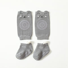 Baby Cartoon Knee Pads & Ankle Socks Set