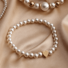 Boho Multilayer Bracelet Set Faux Pearls 4 Pcs