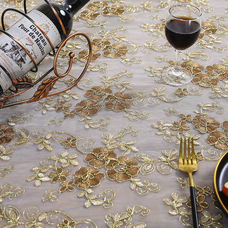 Lace Embroidery Table Cloth for Home Weddings and Parties