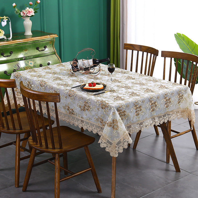 Lace Embroidery Table Cloth for Home Weddings and Parties