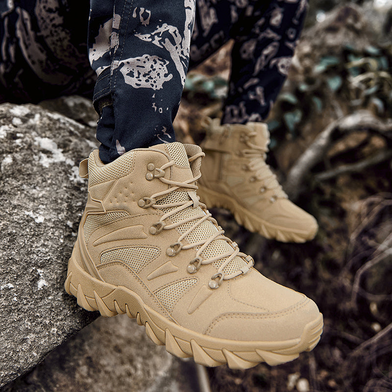 Men's Durable Hiking Shoes Anti skid Outdoor Sneakers Rubber Sole