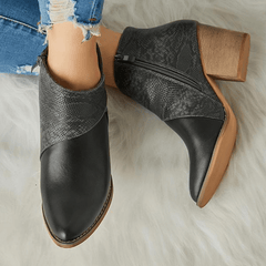 Women's Block Heel Ankle Boots Retro Western Short Boots