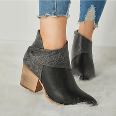 Women's Block Heel Ankle Boots Retro Western Short Boots