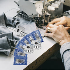 60pcs Sewing Machine Needles & Bobbins for Singer Brother
