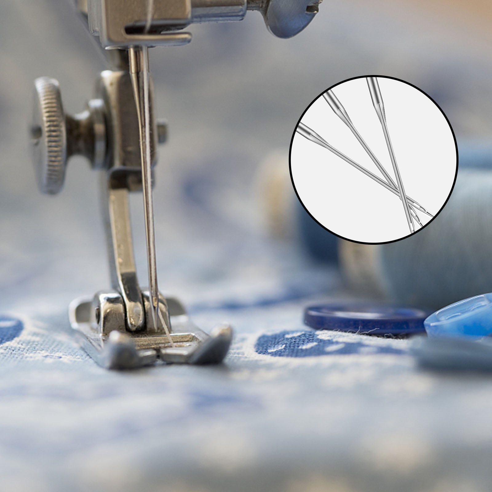 60pcs Sewing Machine Needles & Bobbins for Singer Brother
