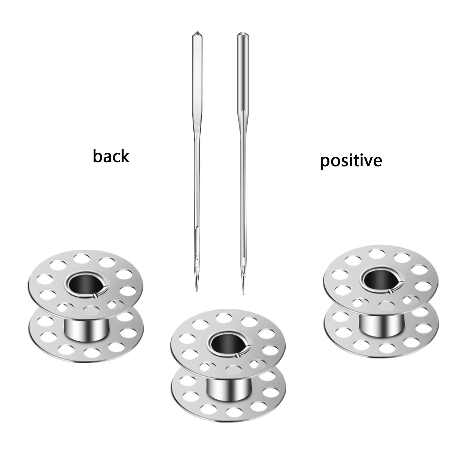 60pcs Sewing Machine Needles & Bobbins for Singer Brother