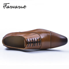 FARVARWO Men's Cap Toe Dress Shoes Oxford Classic Formal Shoes