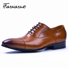 FARVARWO Men's Cap Toe Dress Shoes Oxford Classic Formal Shoes
