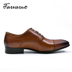 FARVARWO Men's Cap Toe Dress Shoes Oxford Classic Formal Shoes
