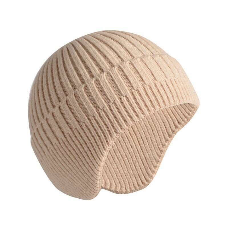 Men's Wool Line Hat Fleece Knit Hat Ear Protection Pullover Hat