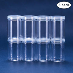 8pcs Clear Plastic Storage Jars Wide Mouth Containers