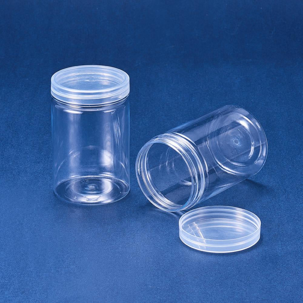 8pcs Clear Plastic Storage Jars Wide Mouth Containers