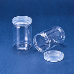 8pcs Clear Plastic Storage Jars Wide Mouth Containers