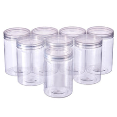 8pcs Clear Plastic Storage Jars Wide Mouth Containers