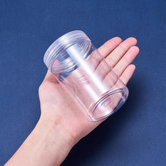 8pcs Clear Plastic Storage Jars Wide Mouth Containers
