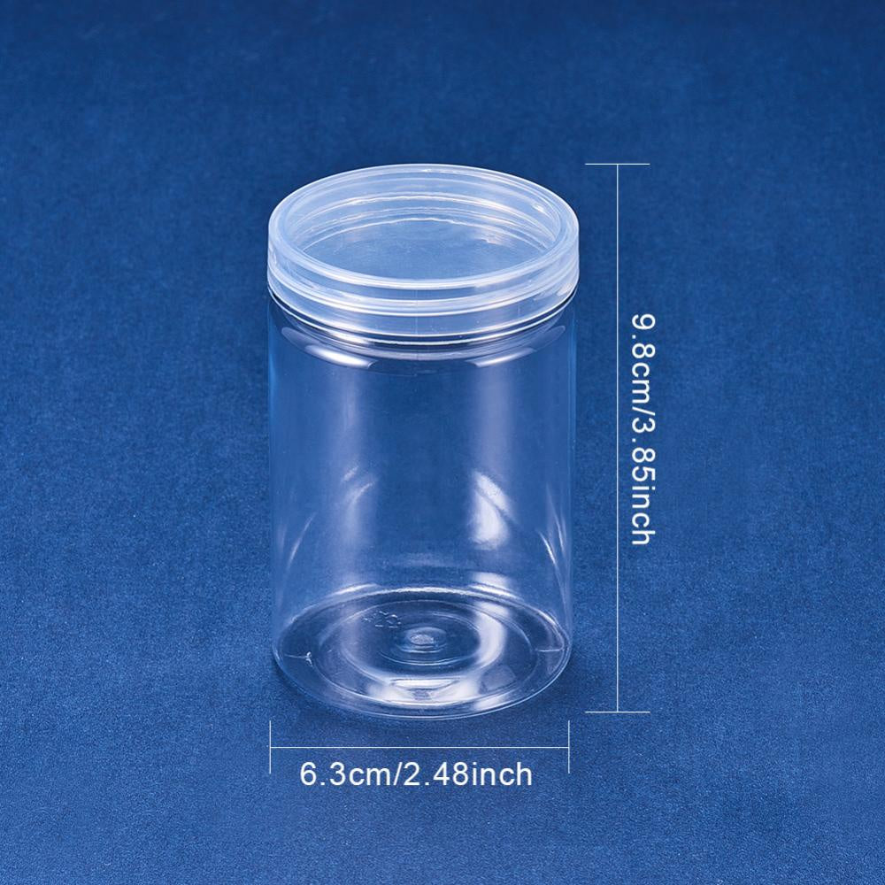 8pcs Clear Plastic Storage Jars Wide Mouth Containers