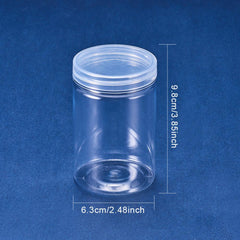 8pcs Clear Plastic Storage Jars Wide Mouth Containers