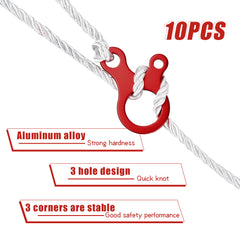 10pcs Wind Rope Buckle for Tent Setup 3 Hole Cord Adjuster